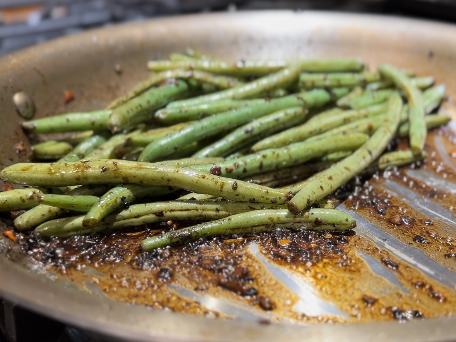 Pan Seared Steaks with Glazed Green Beans